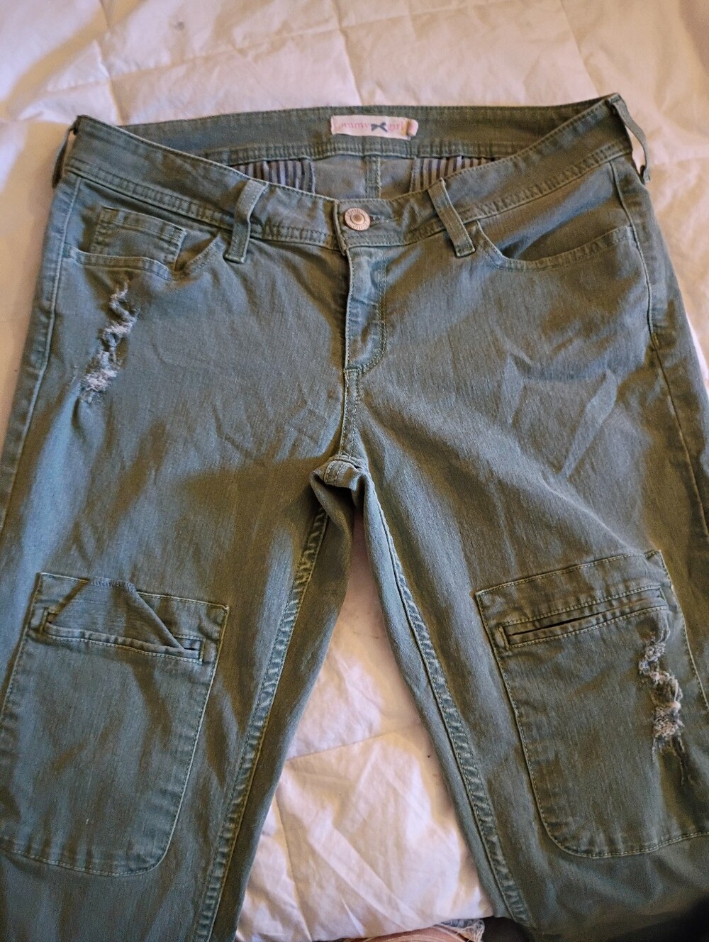 TOMMY⭐GIRL Olive Green Cargo Jeans